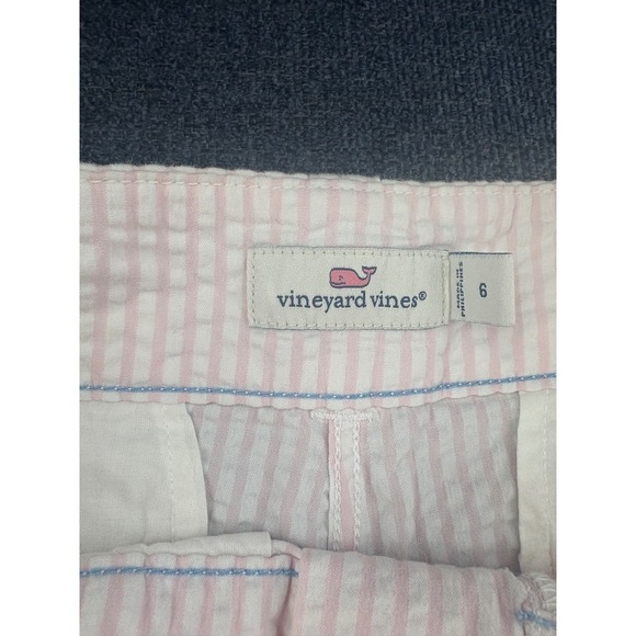 Vineyard Vines‎ Pink Seersucker Whale Embroidered Shorts Womens Size 6 - Picture 2 of 6